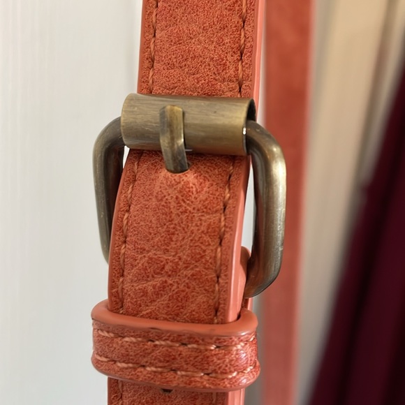 ANTIK KRAFT large Coral, TOTE, PURSE, Handbag EUC RUST SHOULDER STRAP - Picture 6 of 15